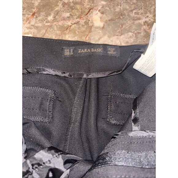 Zara Basic Collection Women’s Dress Pants Small Black Zipper Pockets - Picture 6 of 6